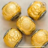  Charm Tròn 4 Pháp Khí Mạ Vàng  9.09mm - Bạc 925 Mạ Vàng Cao Cấp 