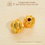  Charm Tròn 8 Khía - Bạc 925 Mạ Vàng Cao Cấp 