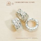  Charm Tròn Bạc Lá Nhỏ - Bạc 925 Cao Cấp 
