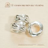  Charm Trụ Tròn Bạc Vảy Rồng - Bạc 925 Cao Cấp 