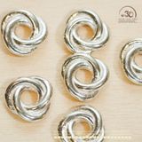  Charm Tròn Bạc Xoắn - Bạc 925 Cao Cấp 