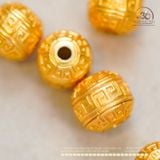  Charm Tròn Chữ Vạn Bạc Mạ Vàng  8.36mm - Bạc 925 mạ vàng cao cấp 