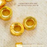  Charm Tròn Đệm 3mm - Bạc 925 Mạ Vàng Cao Cấp 