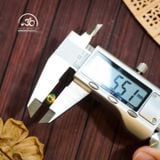  Charm Tròn Đính Đá Xanh Lá 5.51mm - Bạc 925 Mạ Vàng Cao Cấp 