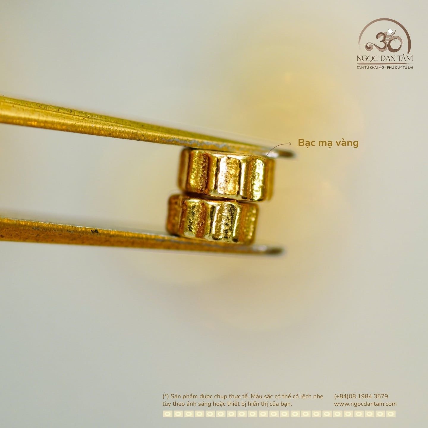  Charm Tròn Dẹp 3mm - Bạc Mạ Vàng 