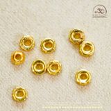  Charm Tròn Dẹp 3mm - Bạc Mạ Vàng 