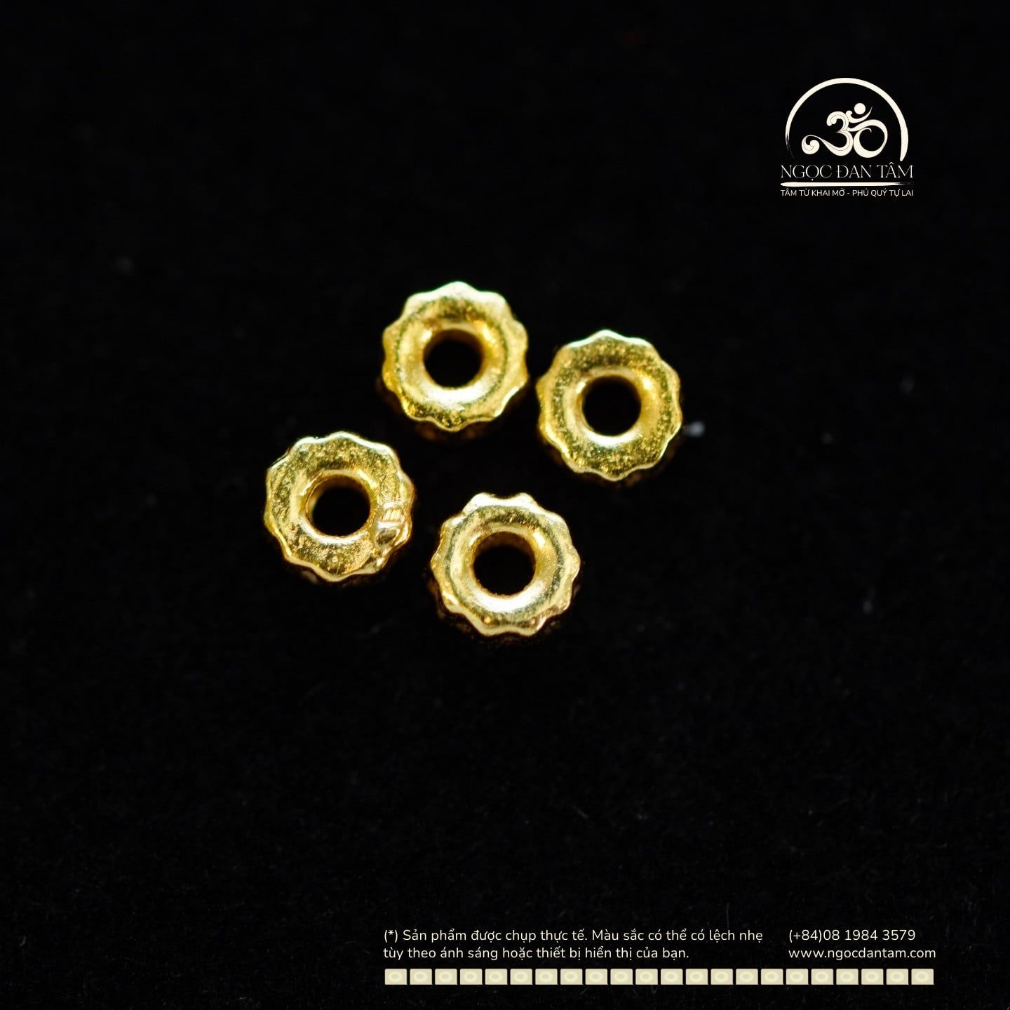  Charm Tròn Dẹp 3mm - Bạc Mạ Vàng 