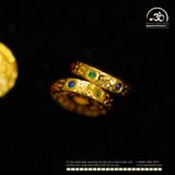  Charm Tròn Dẹp 6mm Đính Đá 3 Màu - Bạc 925 Mạ Vàng Cao Cấp 