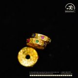  Charm Tròn Dẹp 6mm Đính Đá 3 Màu - Bạc 925 Mạ Vàng Cao Cấp 