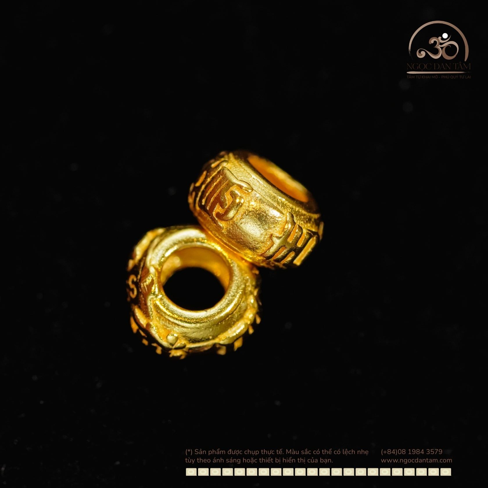  Charm Tròn Dẹp - Bạc 925 Mạ Vàng Cao Cấp 