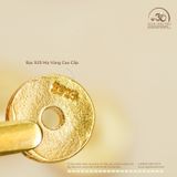  Charm Tròn Dẹp Đính Đá Xanh Dương Nhỏ - Bạc 925 Mạ Vàng Cao Cấp 