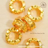  Charm Tròn Gợn Sóng Vo - Bạc 925 Mạ Vàng Cao Cấp 