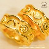  Charm Tròn Gợn Sóng Vo - Bạc 925 Mạ Vàng Cao Cấp 