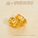  Charm Tròn Gợn Sóng Vo - Bạc 925 Mạ Vàng Cao Cấp 