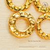  Charm Đệm Tròn Vân Dày - Bạc 925 Mạ Vàng Cao Cấp 