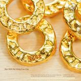  Charm Đệm Tròn Vân Mỏng - Bạc 925 Mạ Vàng Cao Cấp 