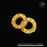  Charm Đệm Tròn Vân Mỏng - Bạc 925 Mạ Vàng Cao Cấp 