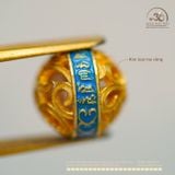  Charm Tròn Xoắn Mạ Vàng Vân Xanh 8.25mm - Kim Loại mạ vàng 