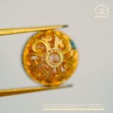  Charm Tròn Xoắn Mạ Vàng Vân Xanh 8.25mm - Kim Loại mạ vàng 