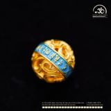  Charm Tròn Xoắn Mạ Vàng Vân Xanh 8.25mm - Kim Loại mạ vàng 