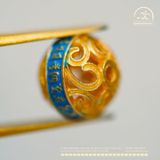  Charm Tròn Xoắn Mạ Vàng Vân Xanh 8.25mm - Kim Loại mạ vàng 