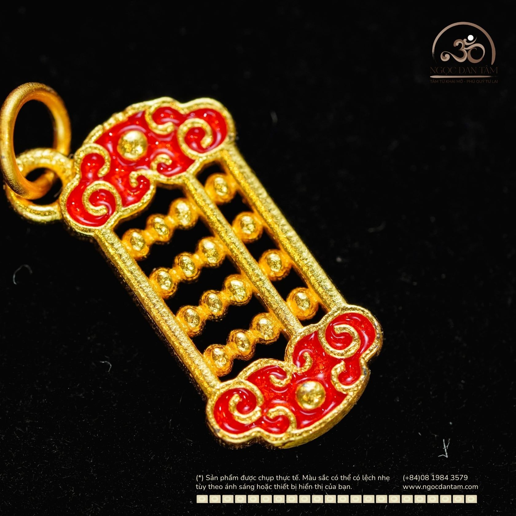  Charm Treo Bàn Tính Phúc Lộc - Bạc 925 Mạ Vàng Cao Cấp 