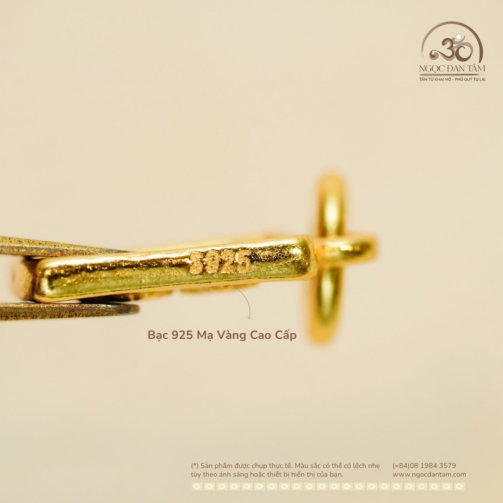  Charm Treo Bình An - Bạc 925 Mạ Vàng Cao Cấp 