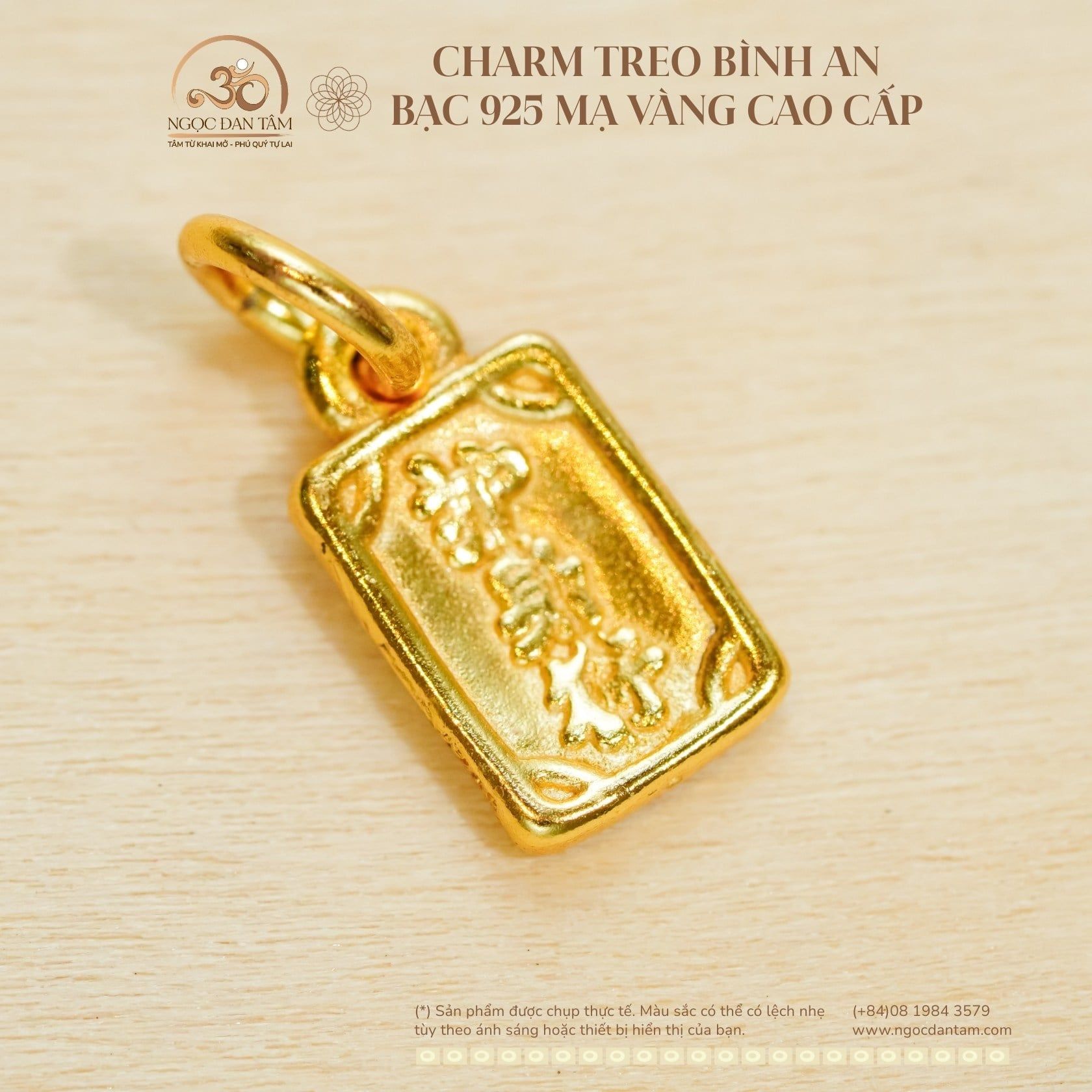  Charm Treo Bình An - Bạc 925 Mạ Vàng Cao Cấp 