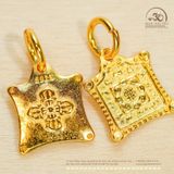  Charm Treo Bánh Xe Pháp Luân - Bạc 925 Mạ Vàng Cao Cấp 