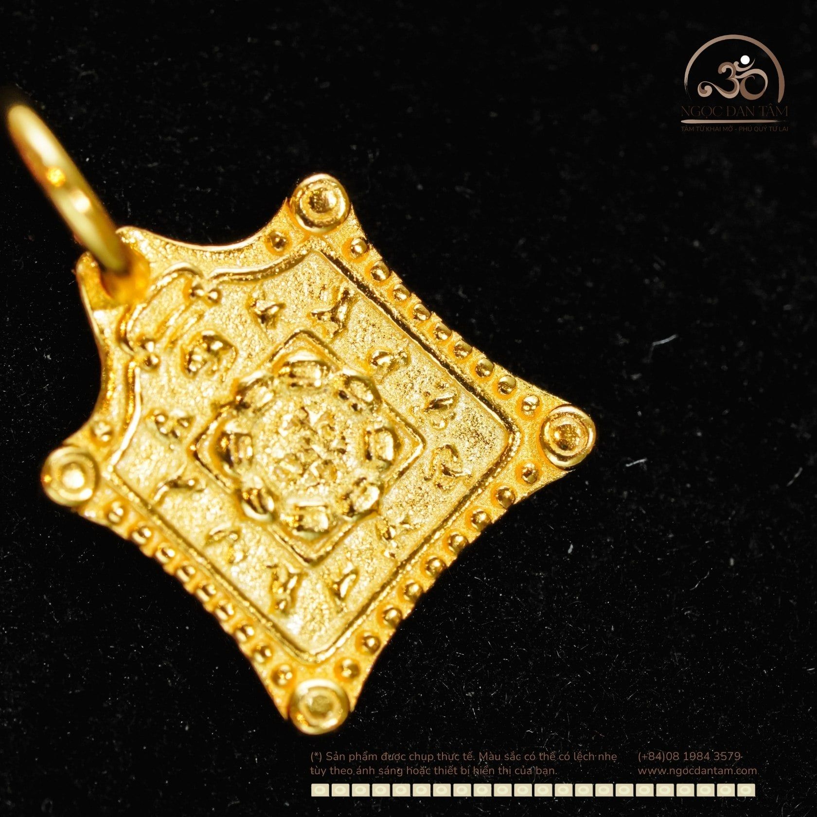  Charm Treo Bánh Xe Pháp Luân - Bạc 925 Mạ Vàng Cao Cấp 