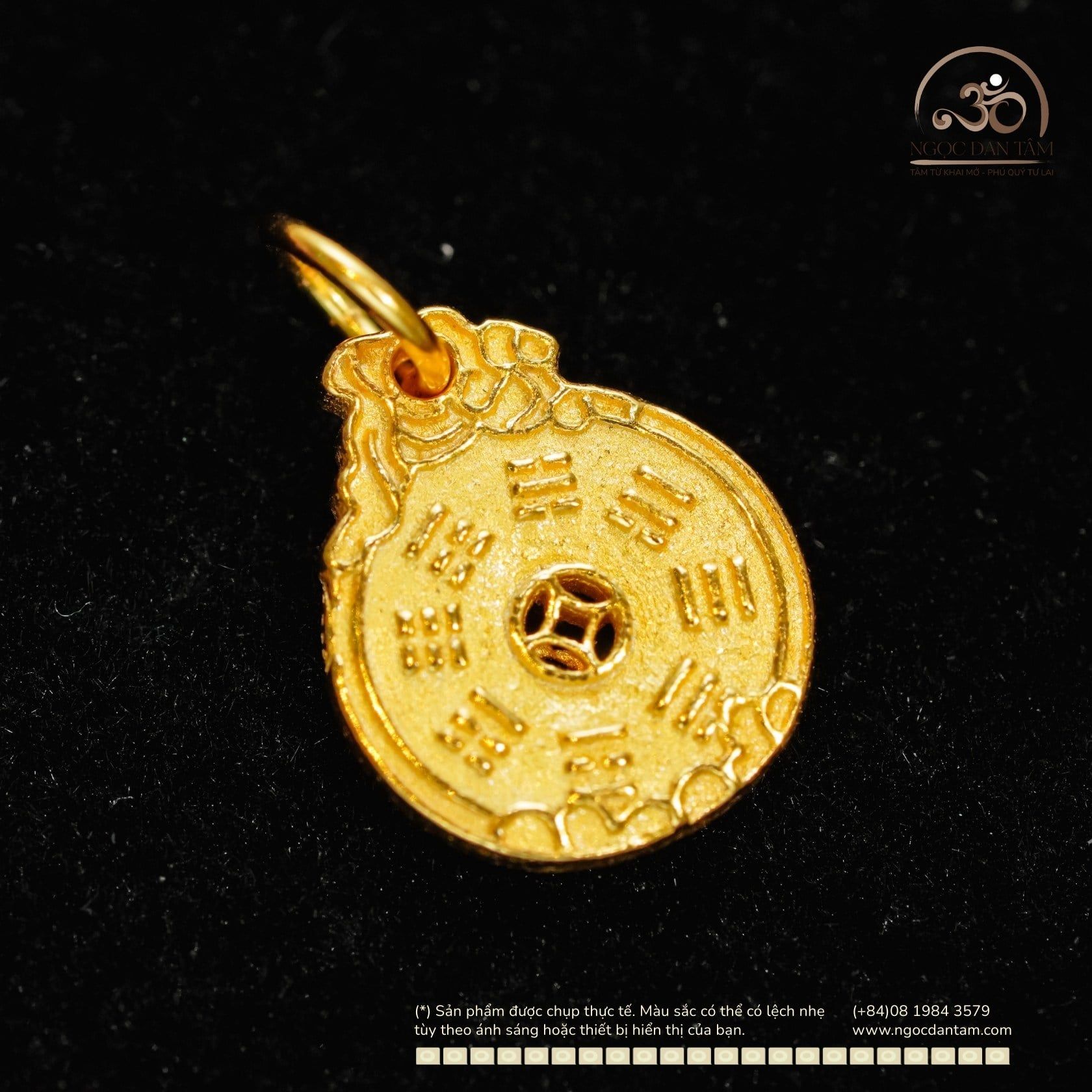  Charm Treo Bát Quái - Bạc 925 Mạ Vàng Cao Cấp 