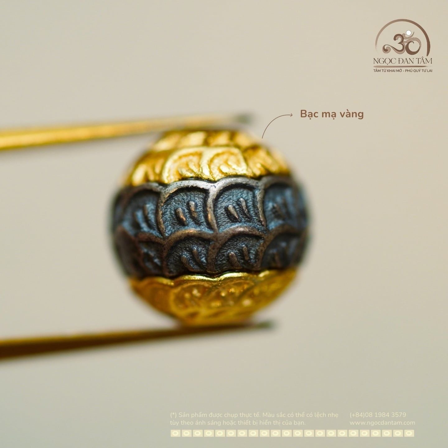  Charm Vảy Rồng 7.52mm - Bạc Mạ Vàng 