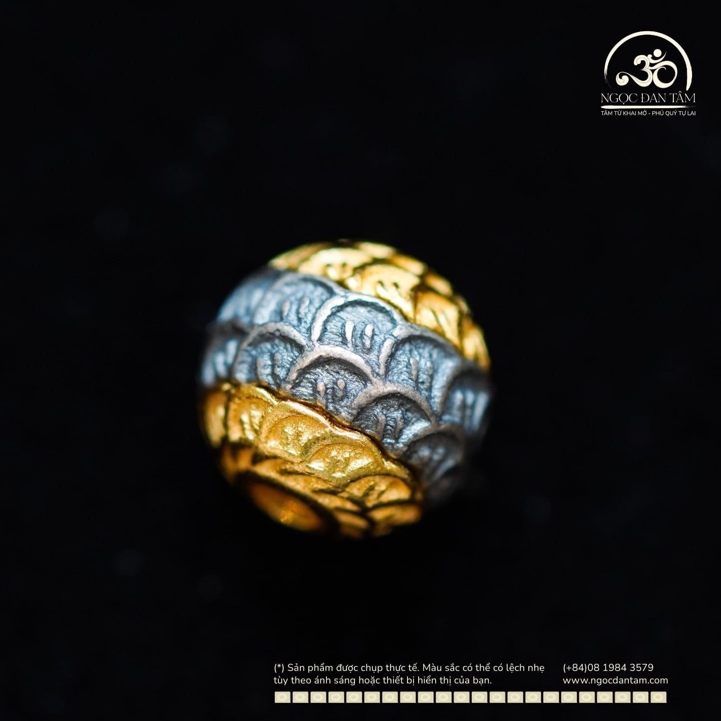  Charm Vảy Rồng 7.52mm - Bạc Mạ Vàng 