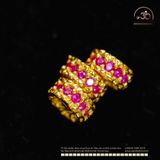  Charm Vảy Rồng Dẹp Đính Đá Hồng Nhỏ - Bạc 925 Mạ Vàng Cao Cấp 