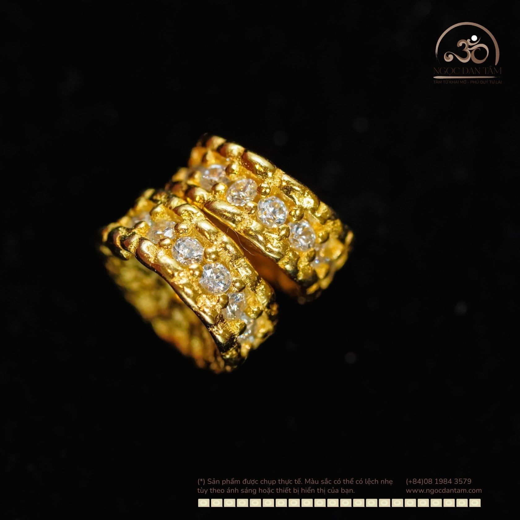  Charm Vảy Rồng Dẹp Đính Đá Trắng - Bạc 925 Mạ Vàng Cao Cấp 