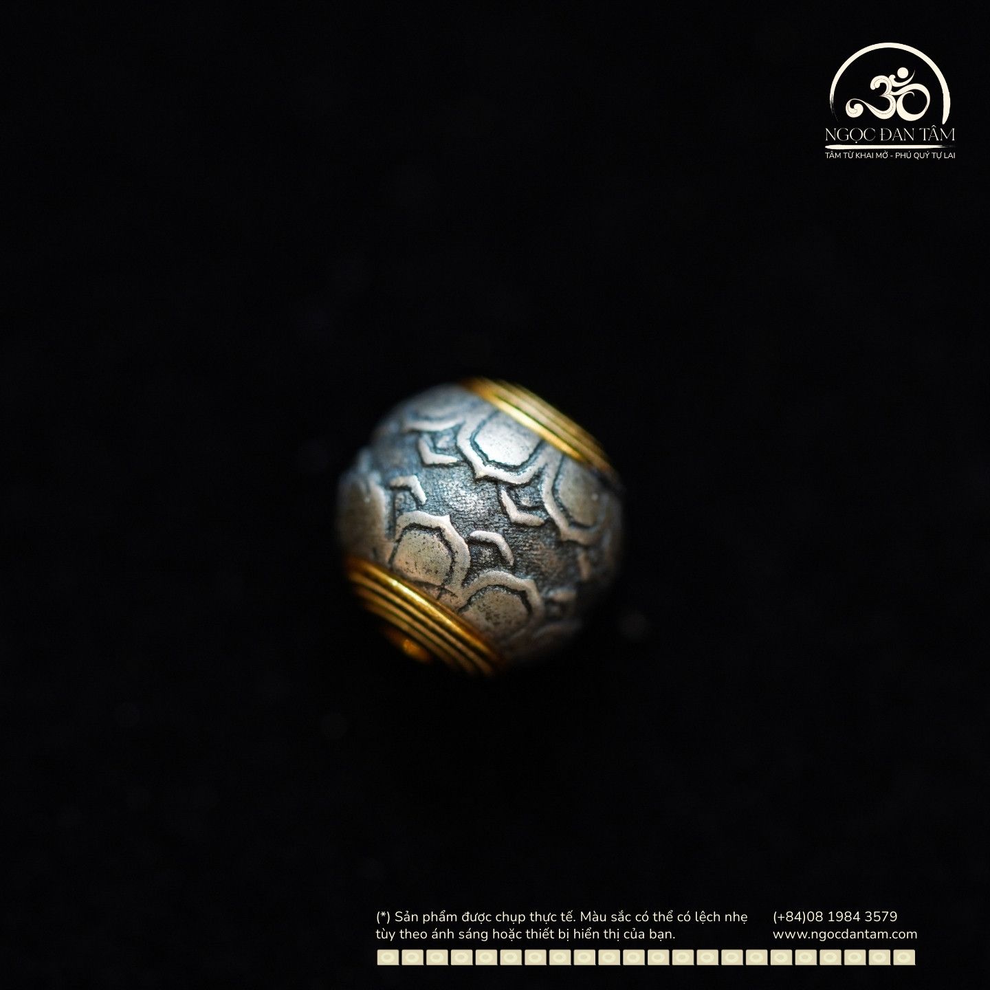  Charm Vảy Rồng Đầu Tròn 7.61mm - Bạc Mạ Vàng 