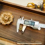  Charm Vuông 2 Chuỳ Kim Cang  15.15mm - Bạc 925 Mạ Vàng Cao Cấp 