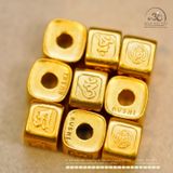  Charm Vuông Chú Om 7.33mm - Bạc 925 Mạ vàng cao cấp 