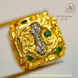  Charm Vuông Chùy Kim Cang Lớn  10.61mm  - Bạc 925 Mạ vàng Cao Cấp 