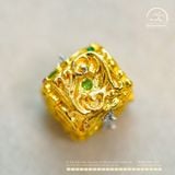  Charm Vuông Chùy Kim Cang Lớn  10.61mm  - Bạc 925 Mạ vàng Cao Cấp 