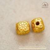  Charm Vuông Hoa 6.9mm - Bạc 925 Mạ Vàng Cao Cấp 