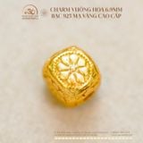  Charm Vuông Hoa 6.9mm - Bạc 925 Mạ Vàng Cao Cấp 