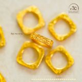  Charm Vuông Mạ Vàng 6.93mm - Bạc 925 Vuông Mạ Vàng 