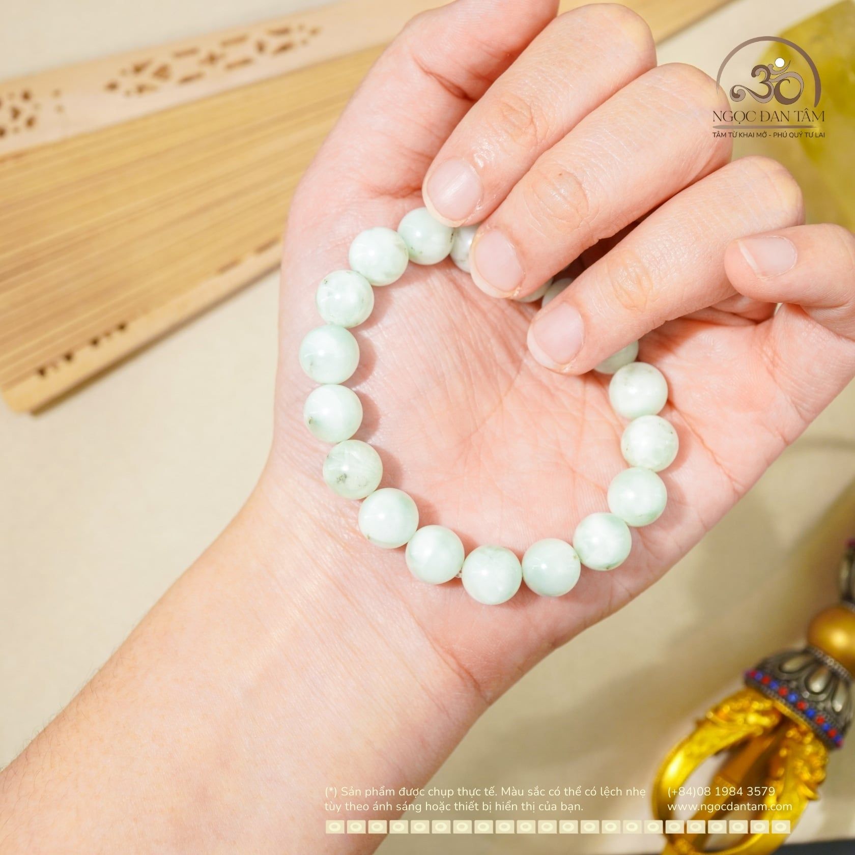  Vòng Tay Đá Angelite 10mm 2A 