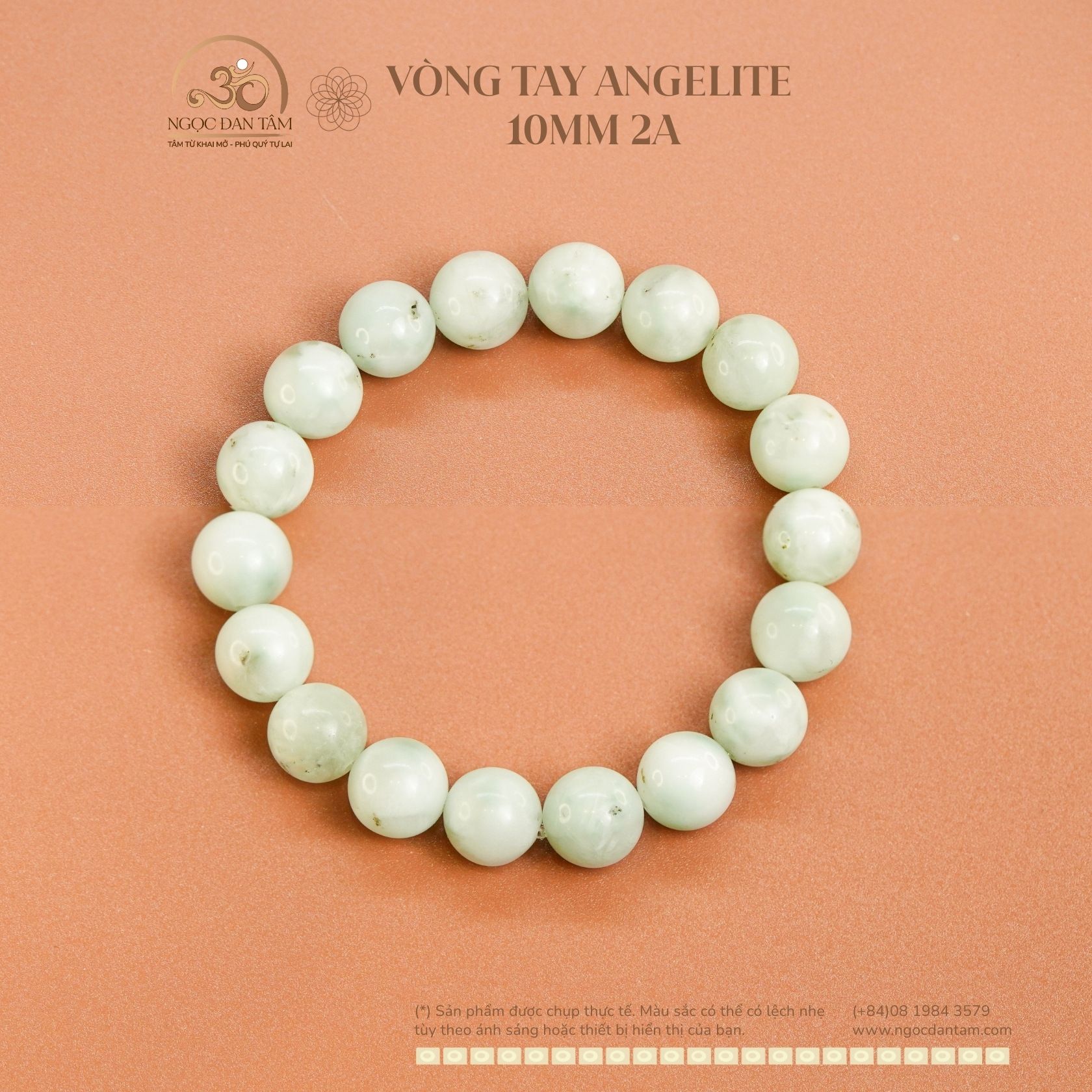  Vòng Tay Đá Angelite 10mm 2A 