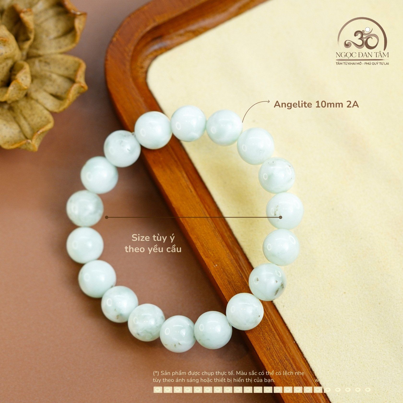  Vòng Tay Đá Angelite 10mm 2A 