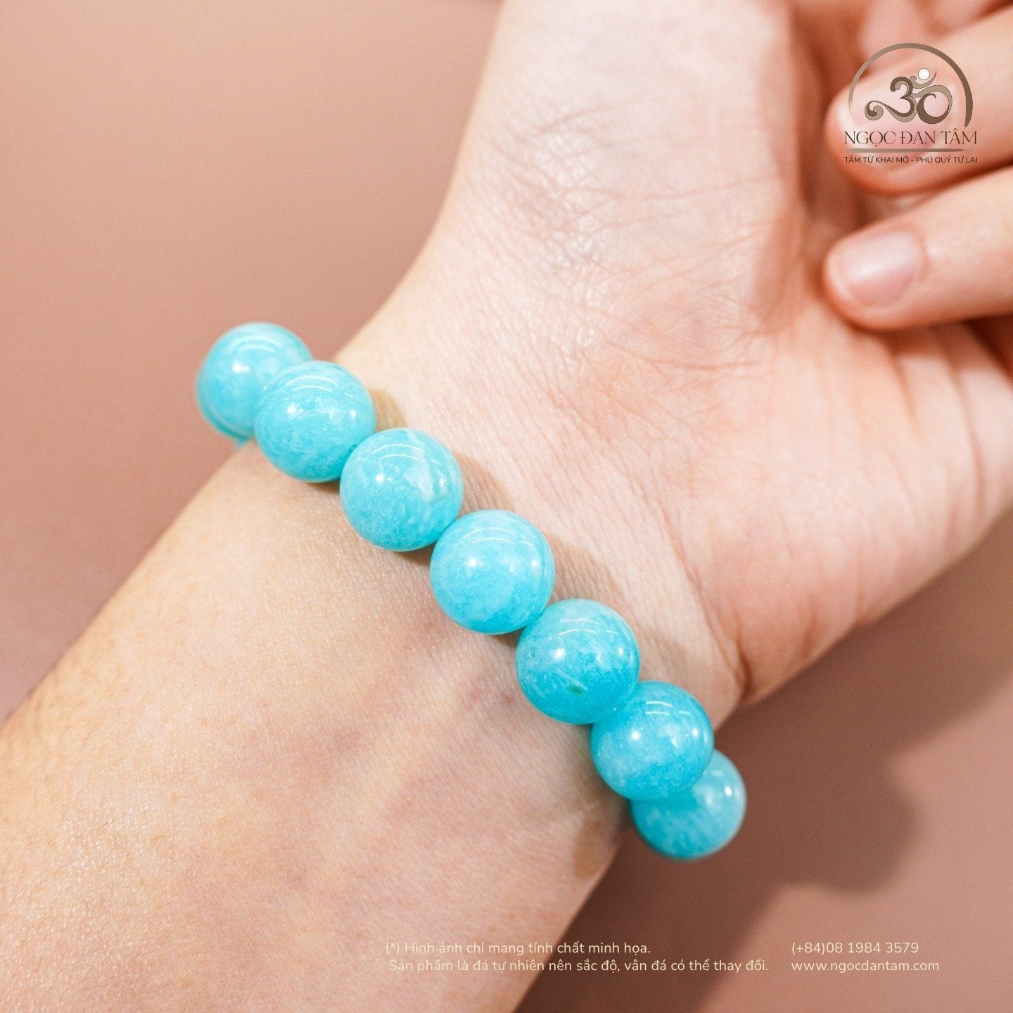  Vòng Tay Amazonite Vân Trắng 10mm 5A 