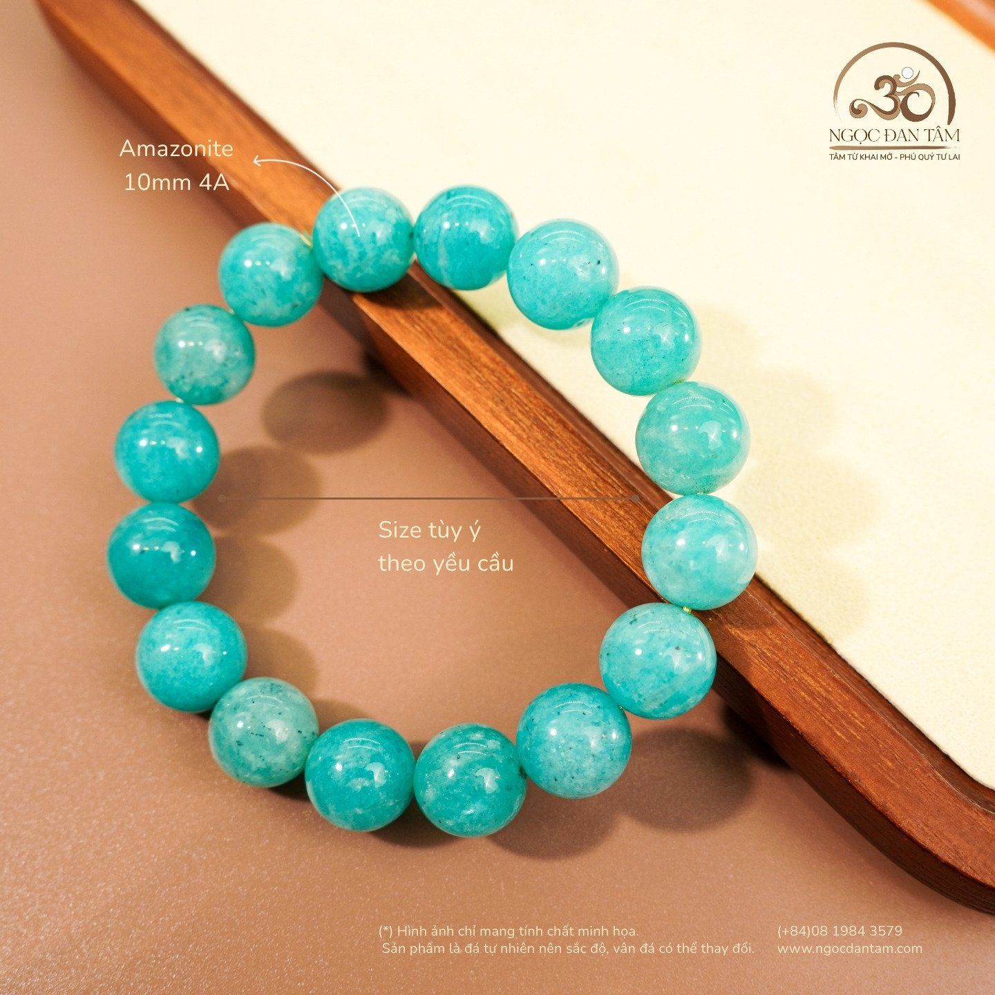  Vòng Tay Đá Amazonite 10mm 4A 