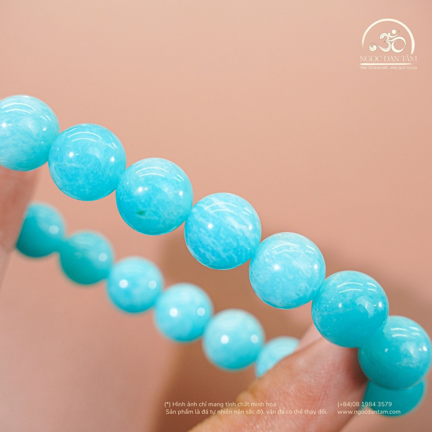  Vòng Tay Amazonite Vân Trắng 10mm 5A 