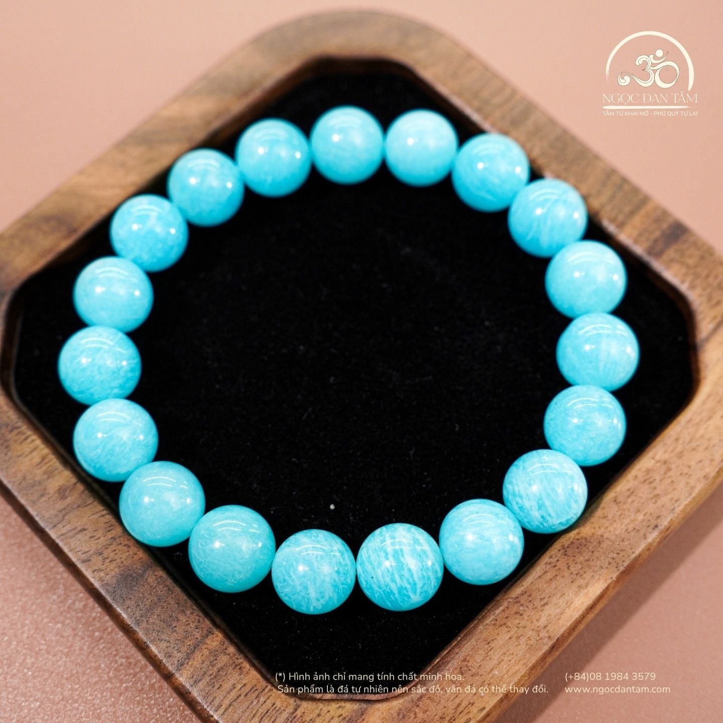  Vòng Tay Amazonite Vân Trắng 10mm 5A 